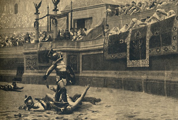 'Roma - Colosseum - Thumbs down in a gladiatorial fight', 1910. Artist: Unknown.