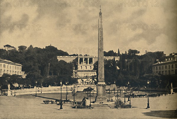 'Roma - Obelisk, fountains and square of the Popolo. - Terraces of the Pincio public park', 1910. Artist: Unknown.