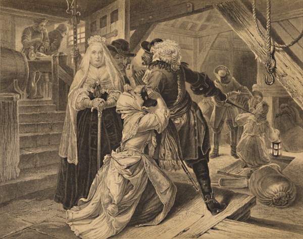 'Arrest of Alice Lisle for sheltering fugitives from the Battle of Sedgemoor, 1685', 1886. Artist: Charles Lawrie.