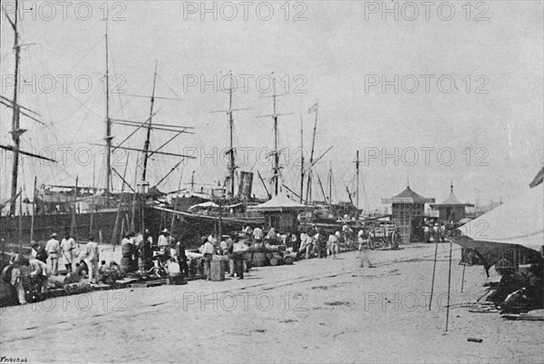 'Os Quais de Santos', (Santos Quayside), 1895. Artist: Paulo Kowalsky.