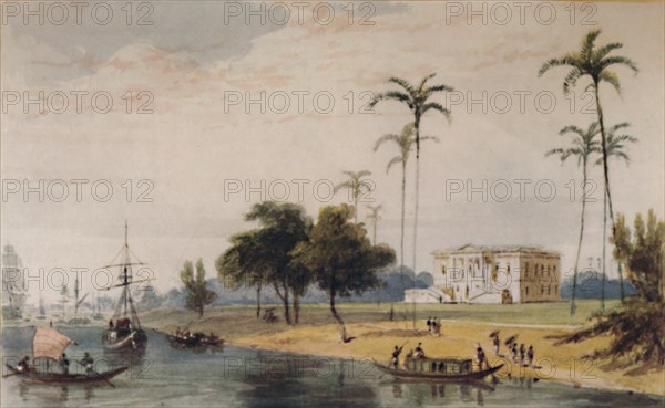 'In the Garden House Reach, Calcutta', c1786-1791, (1935). Artist: William Daniell.