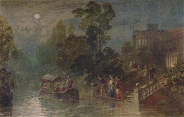 'Moonlight: the Terrace, Haddon Hall', 1873, (1935). Artist: George Haydock Dodgson.