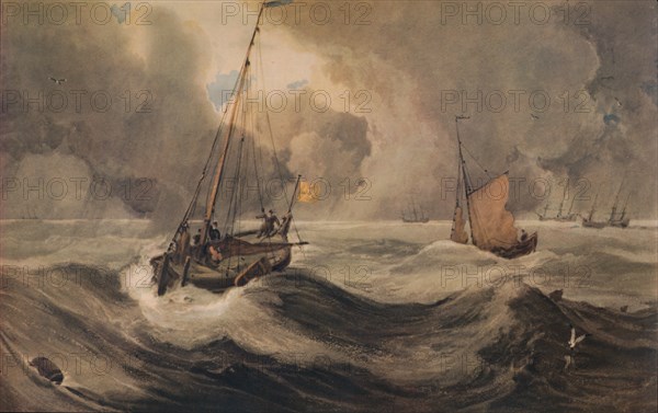 'Dutch Schuyts off Flushing', 19th century, (1935). Artist: Francois Louis Thomas Francia.