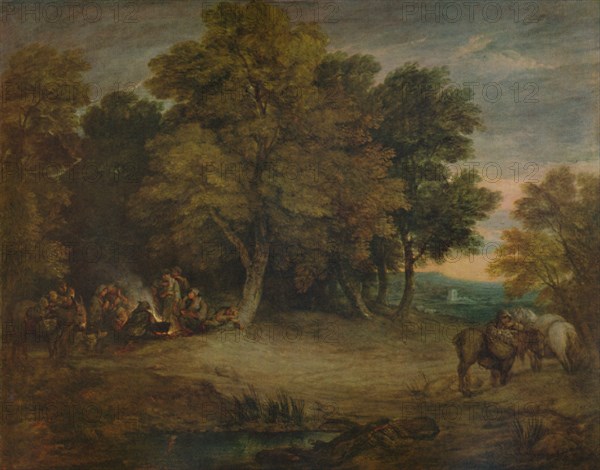 'Gipsy Encampment: Sunset', c1758, (1935). Artist: Thomas Gainsborough.