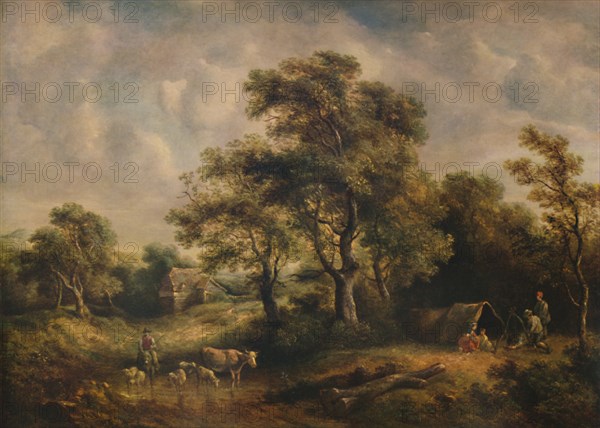 'Landscape with Gipsy Tent', 19th century, (1935). Artist: Richard Hilder.