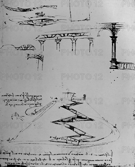 Plan of Canal Ascending Hill By Means of Locks', 1928. Artist: Leonardo da Vinci.