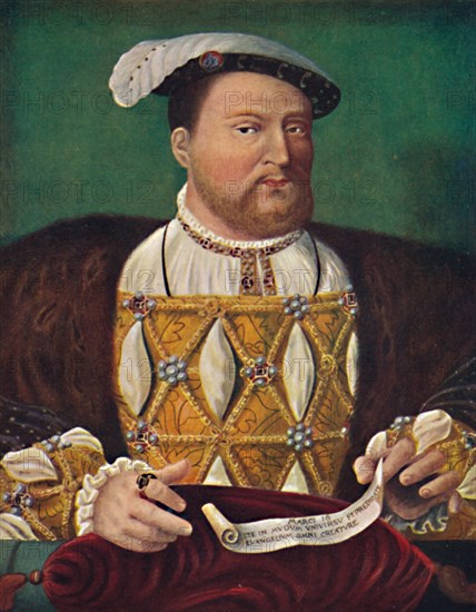 'Portrait of Henry VIII (Hampton Court Palace)', c1530, (1903). Artist: Joos van Cleve.