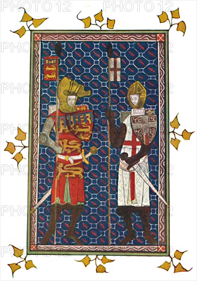 'St. George and Plantagenet Earl of Lancaster', c1295, (1903). Artist: Unknown.