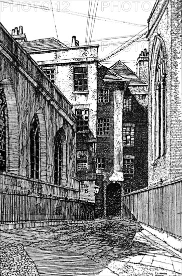 'No. 8, Clifford's Inn, and Hall on Left', 1903. Artist: Unknown.