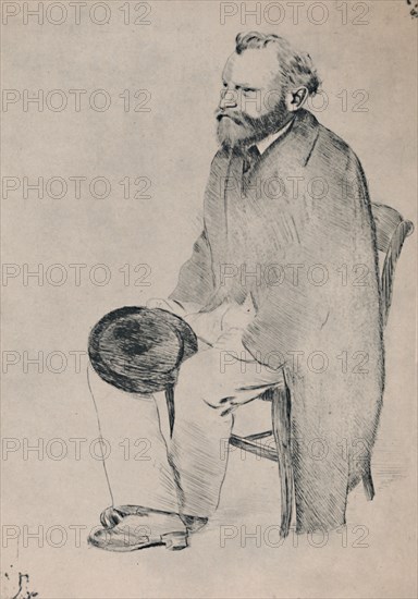 'Portrait of Manet Seated', c.1865, (1946).  Artist: Edgar Degas.