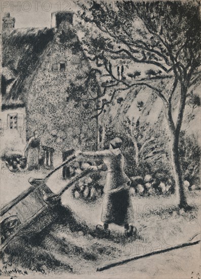 'Woman Emptying a Wheel Barrow', c.1880, (1946). Artist: Camille Pissarro.