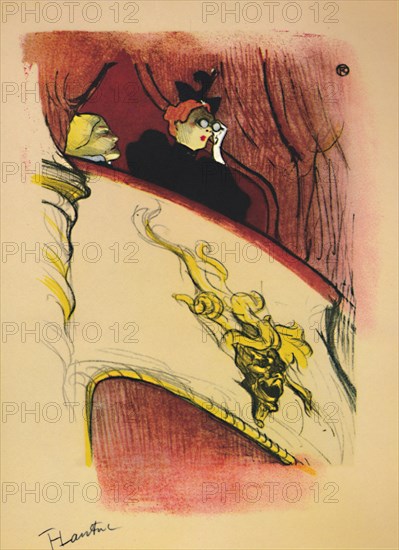 'The Box with the Gilded Mask', 1893, (1946). Artist: Henri de Toulouse-Lautrec.