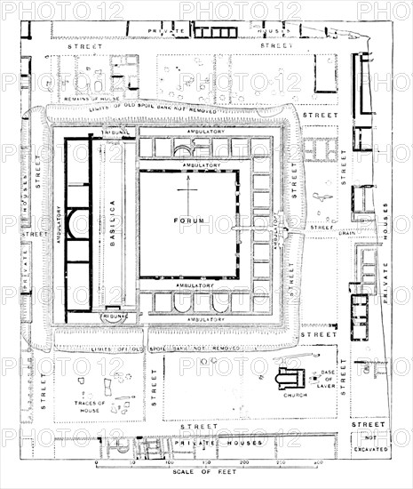 'Plan of Forum, Silchester', 1902. Artist: Unknown.