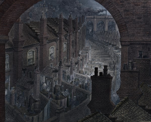 'Over London by Rail', 1872. Artist: Adolphe François Pannemaker ...