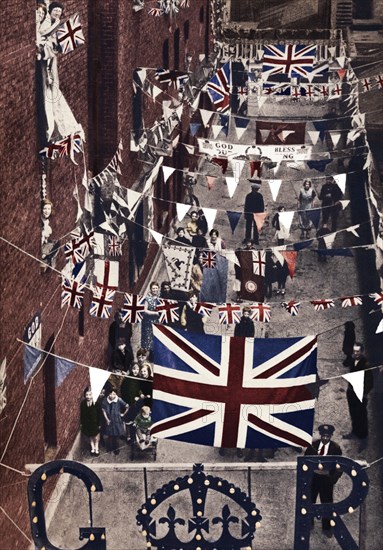 'Blackfriars, London, decoarted for King George VI's coronation', 1937. Artist: Unknown.