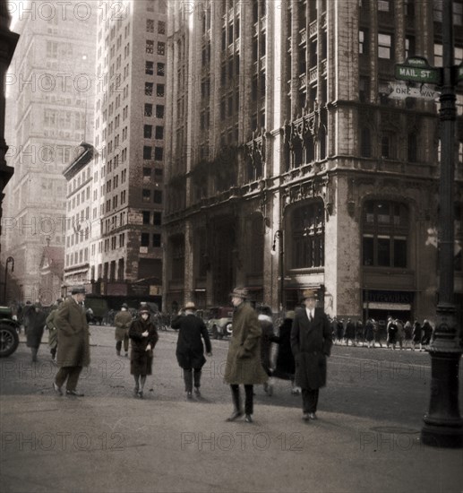 Lower Broadway, New York City, USA, 20th century. Artist: J Dearden Holmes.