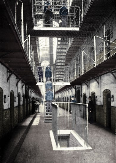 Prisoners going to dinner, Wormwood Scrubs Prison, London, c1903 (1903). Artist: Unknown.