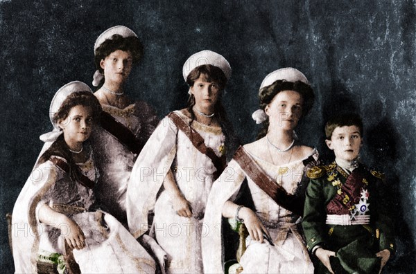 Children of Tsar Nicholas II of Russia, c1910.  Artist: Unknown.