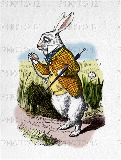 'The White Rabbit with a watch', 1889. Artist: John Tenniel.