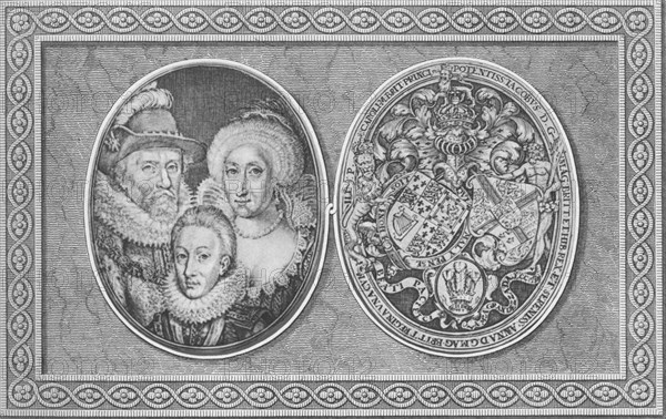 'James I Anne of Denmark and Henry, Prince of Wales', 1612, (1904). Artist: Simon de Passe.