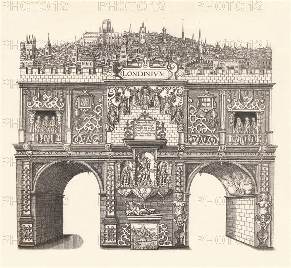 'Triumphal Arch Erected in Honour of King James's Entrance into and passage through London', 1604, ( Artist: Stephen Harrison.