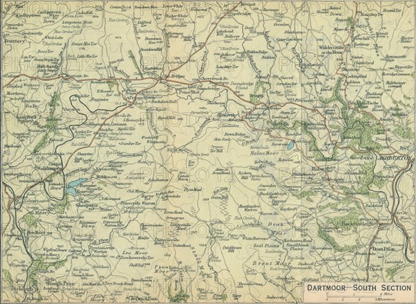 'Dartmoor - South Section', c20th Century. Artist: John Bartholomew.