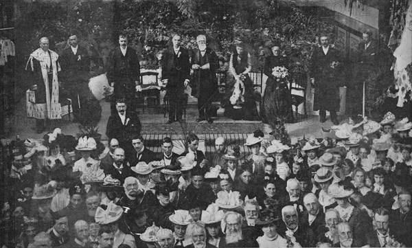 'Lord Strathcona Opening the Free Church Bazaar in his Native Town of Forres', 1900. Artist: Unknown.