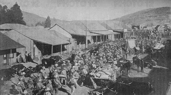 'The British Army Marching Through the Streets of Pretoria', 1902. Artist: Unknown.