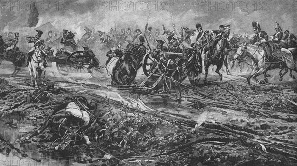 'The Union Brigade Capturing the French Guns at Waterloo', 1902. Artist: William Barnes Wollen.