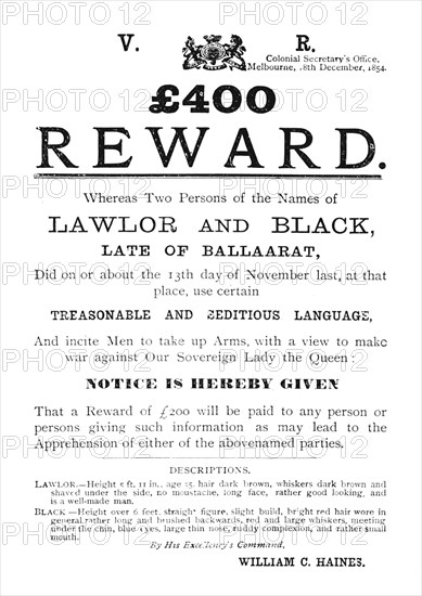 'Government Notice - For Lawlor and Black', c1854, (1902). Artist: Unknown.