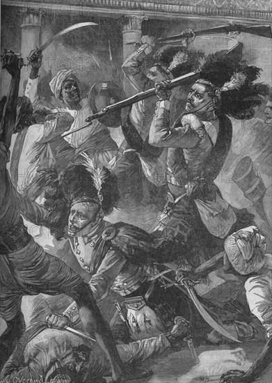 'Gradually They Drove The Sepoys Back', 1902. Artist: William Heysham Overend.