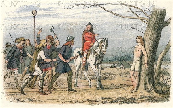 'Edmund, King of East Anglia, killed by the Danes', 9th Century (1864). Artist: James William Edmund Doyle.