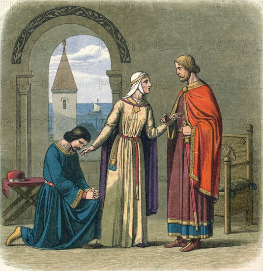 'Richard pardons his brother John', 12th Century (1864). Artist: James William Edmund Doyle.