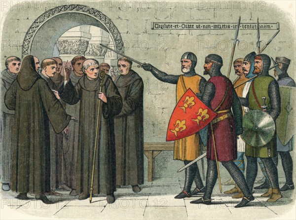 'The monks of Christchurch expelled', 1209 (1864). Artist: James William Edmund Doyle.