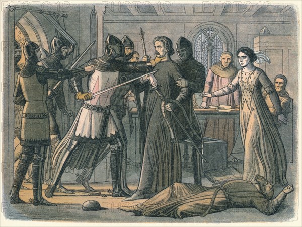 'Mortimer seized by the King', 1325 (1864). Artist: James William Edmund Doyle.