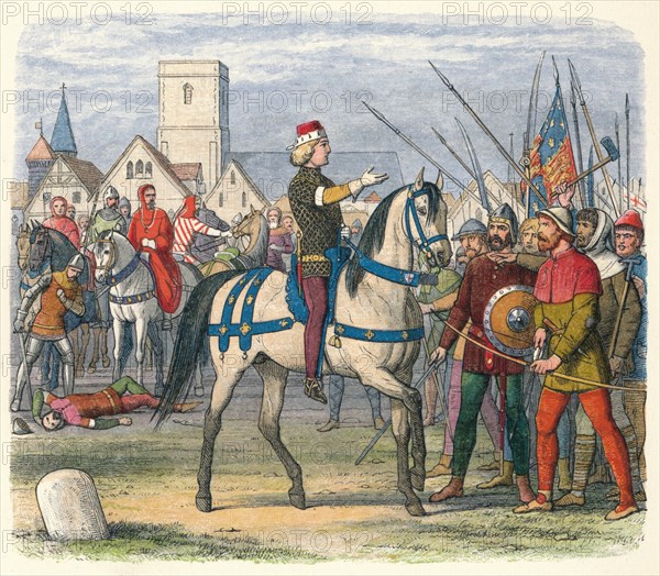 'Richard assumes the command of the rebels', 1381 (1864). Artist: James William Edmund Doyle.