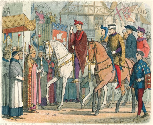 'Charles and Henry welcomed by the clergy', 1420 (1864). Artist: James William Edmund Doyle.