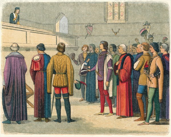 'Richard invited to assume the crown', 1483 (1864). Artist: James William Edmund Doyle.