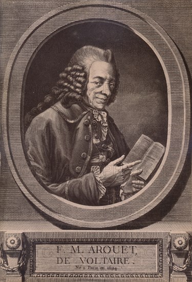 Voltaire, French writer and philosopher, c18th century (1894). Artist: Benoit Louis Henriquez.