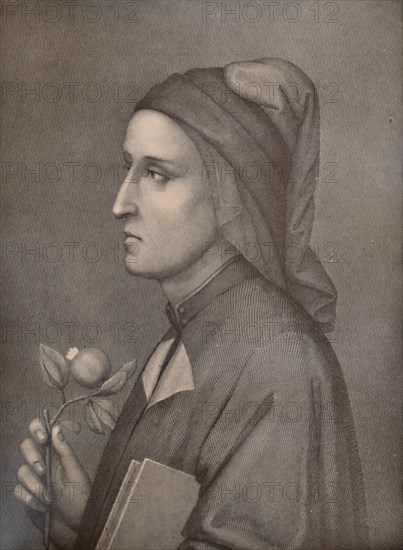 Dante Alighieri, Italian poet, 19th century (1894). Artist: Eduardo Chiossone.