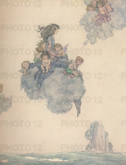 'With The Rest of Her Children of Air, Soared High Above the Rosy Cloud', c1930. Artist: W Heath Robinson.