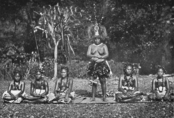 A group of Samoan dancing women in full costume, 1902. Artist: Unknown.