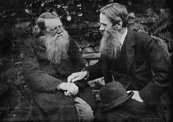 'Ruskin and Holman Hunt Enjoy a Conversation On Art',  c1925. Artist: Frederick Hollyer.