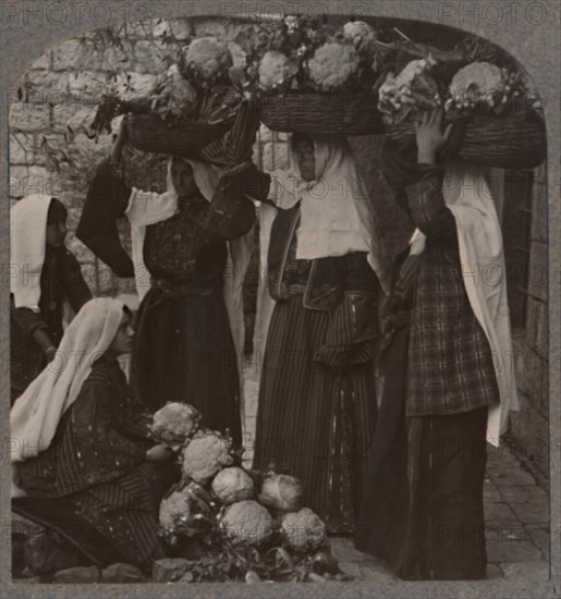 'Vegetable sellers, Jerusalem', c1900. Artist: Unknown.