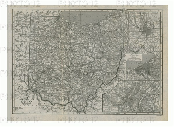 Map of Ohio, USA, c1910s. Artist: Emery Walker Ltd.