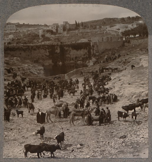 'Market day at the Pool of Gihon', c1900. Artist: Unknown.