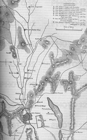 'Plan of the Operations Round Cabul, Dec. 9-15, 1879', c1880. Artist: Unknown.