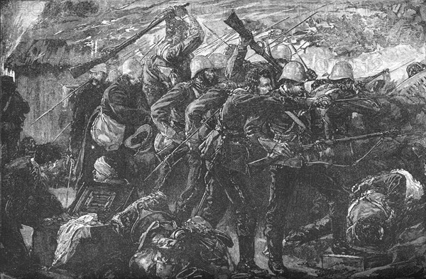'The Defence of Rorke's Drift', c1880. Artist: Unknown.