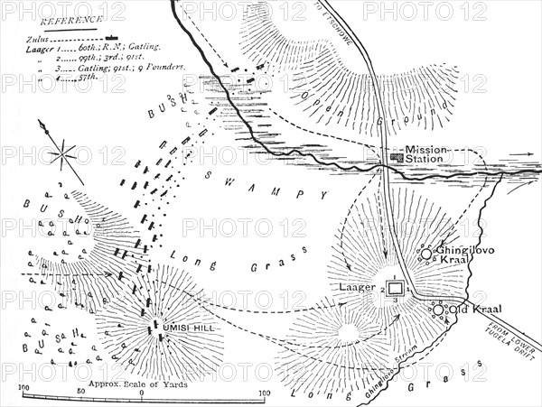 'Plan of the Battle of Ghingilovo', c1880. Artist: Unknown.