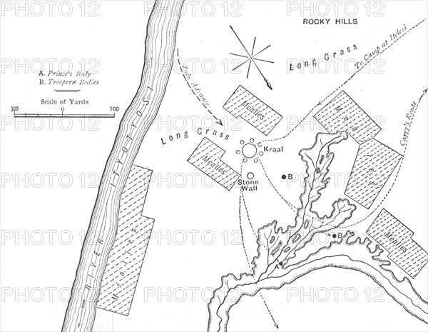 'Plan of the Ground Where Prince Louis Napoleon was killed, (June 1, 1879)', c1880. Artist: Unknown.